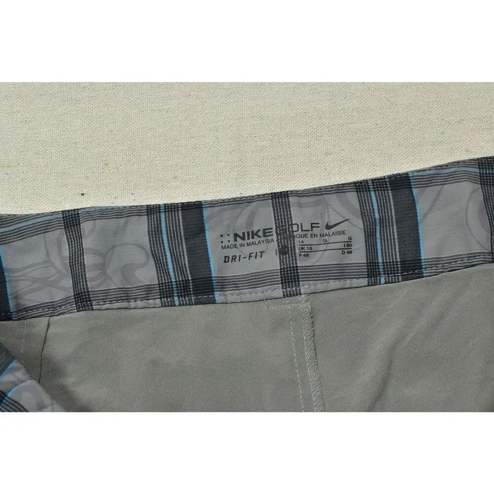 Nike Golf Dri-Fit Skort Size 14 Gray Plaid Swirl Pattern Active Athletic Golf